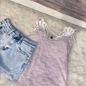 Old Navy Women's Lace Cropped Tank Top